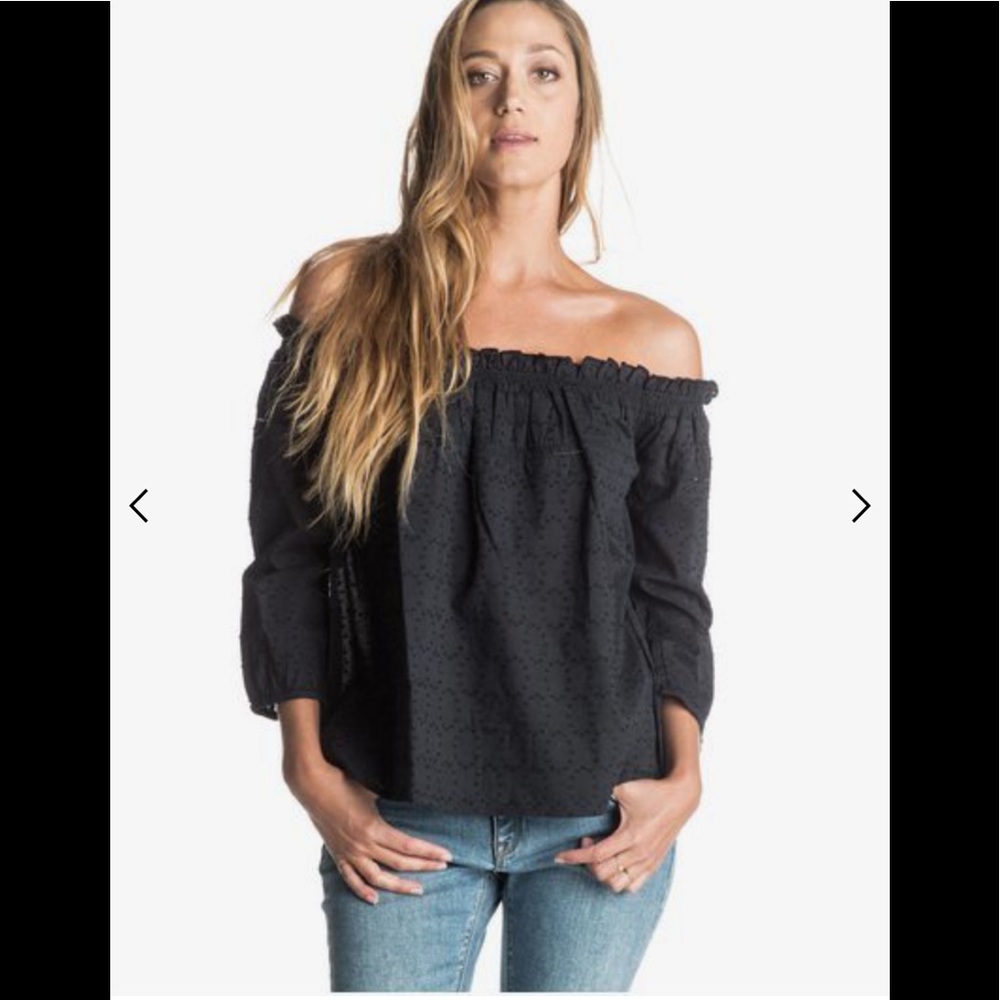 Roxy Beach Fossil Off the shoulder Shoulder Top S